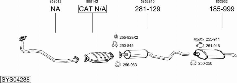 Bosal SYS04288 - Sistem de esapament - allinparts.ro