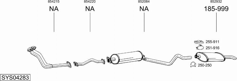 Bosal SYS04283 - Sistem de esapament allinparts.ro