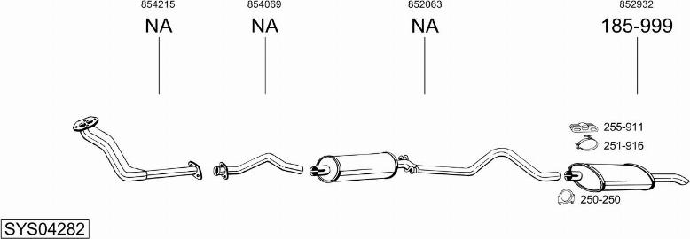 Bosal SYS04282 - Sistem de esapament allinparts.ro