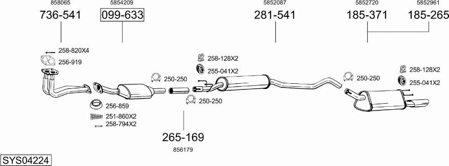 Bosal SYS04224 - Sistem de esapament - allinparts.ro