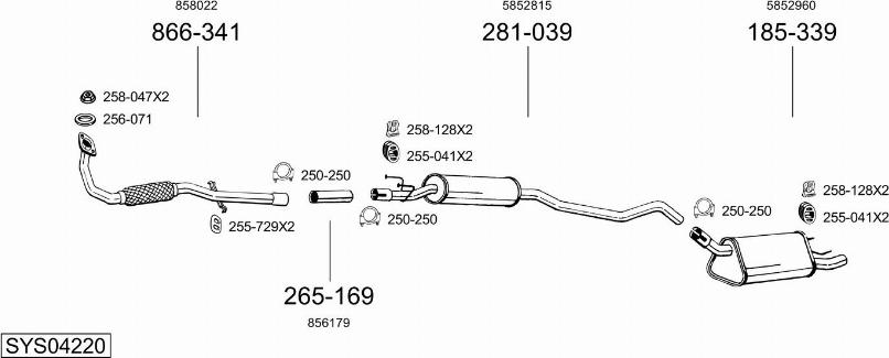 Bosal SYS04220 - Sistem de esapament - allinparts.ro