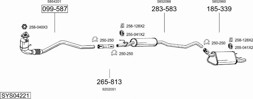 Bosal SYS04221 - Sistem de esapament - allinparts.ro