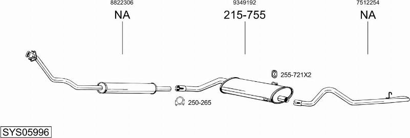 Bosal SYS05996 - Sistem de esapament - allinparts.ro