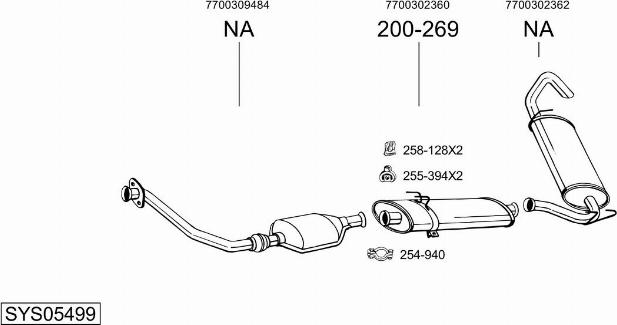 Bosal SYS05499 - Sistem de esapament - allinparts.ro