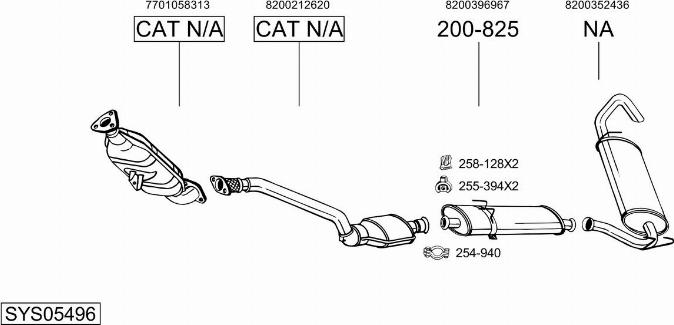Bosal SYS05496 - Sistem de esapament - allinparts.ro