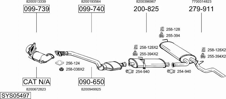Bosal SYS05497 - Sistem de esapament - allinparts.ro