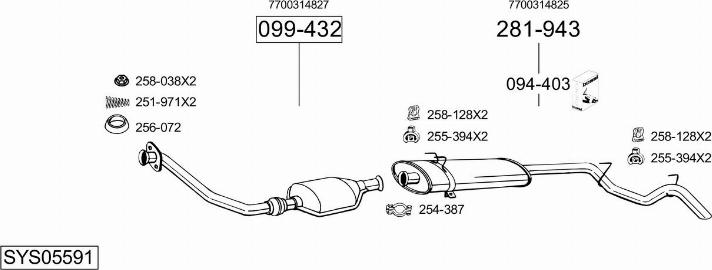 Bosal SYS05591 - Sistem de esapament - allinparts.ro