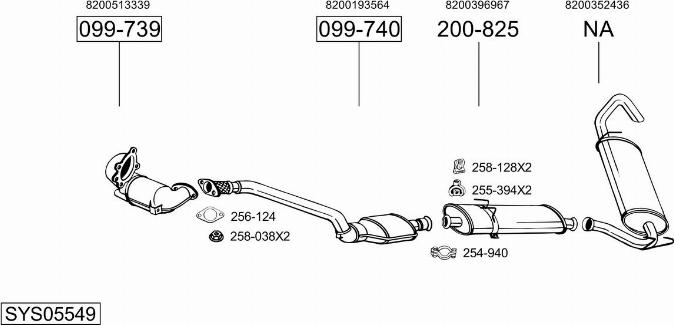 Bosal SYS05549 - Sistem de esapament - allinparts.ro