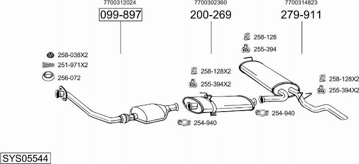 Bosal SYS05544 - Sistem de esapament - allinparts.ro