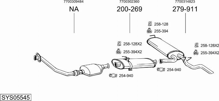 Bosal SYS05545 - Sistem de esapament - allinparts.ro