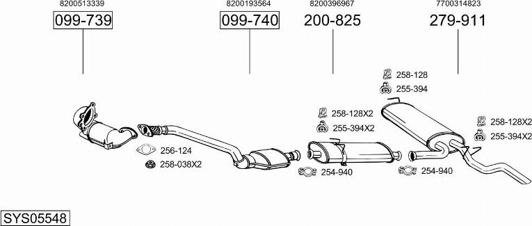 Bosal SYS05548 - Sistem de esapament - allinparts.ro