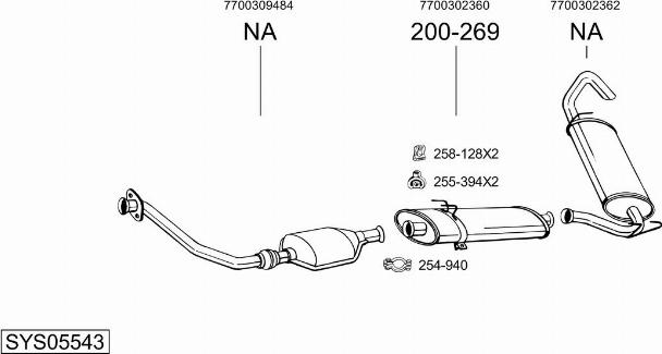 Bosal SYS05543 - Sistem de esapament - allinparts.ro