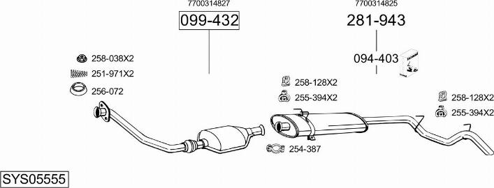 Bosal SYS05555 - Sistem de esapament allinparts.ro
