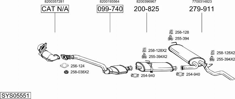 Bosal SYS05551 - Sistem de esapament - allinparts.ro