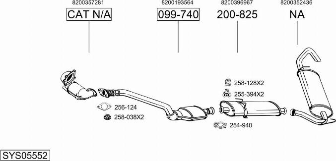 Bosal SYS05552 - Sistem de esapament - allinparts.ro