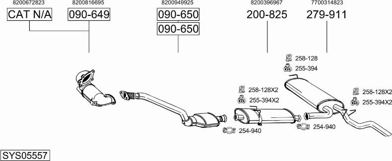 Bosal SYS05557 - Sistem de esapament - allinparts.ro