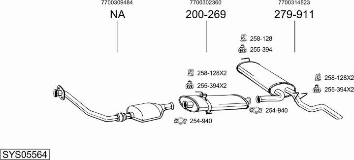 Bosal SYS05564 - Sistem de esapament - allinparts.ro