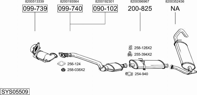 Bosal SYS05509 - Sistem de esapament - allinparts.ro