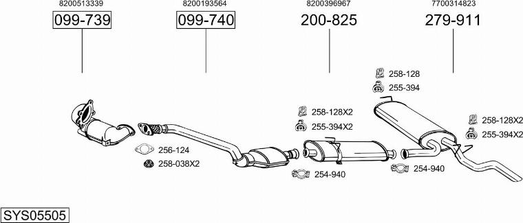Bosal SYS05505 - Sistem de esapament - allinparts.ro