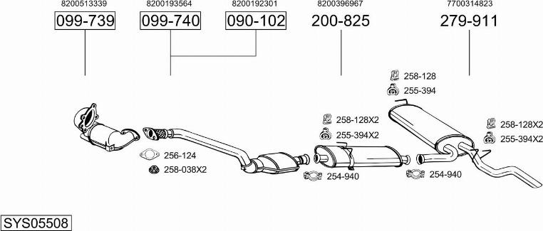 Bosal SYS05508 - Sistem de esapament - allinparts.ro