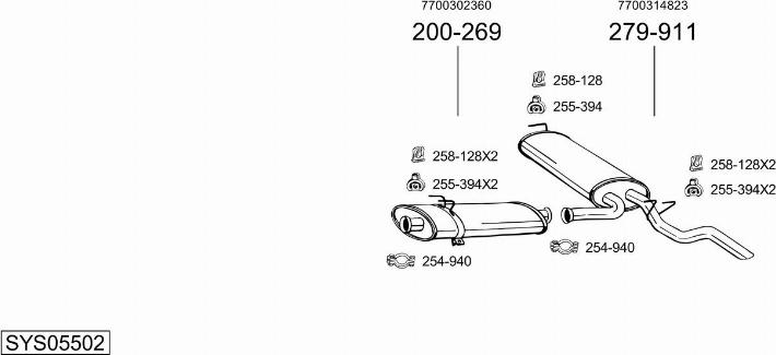 Bosal SYS05502 - Sistem de esapament - allinparts.ro