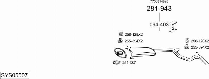 Bosal SYS05507 - Sistem de esapament - allinparts.ro