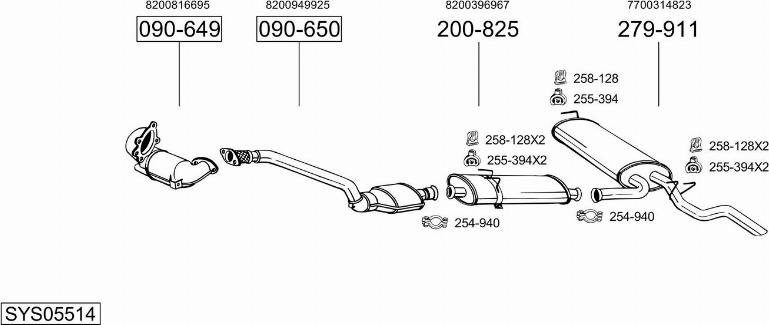 Bosal SYS05514 - Sistem de esapament - allinparts.ro