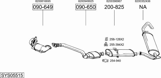 Bosal SYS05515 - Sistem de esapament - allinparts.ro