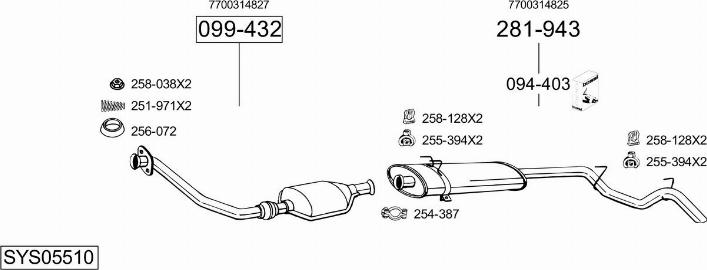 Bosal SYS05510 - Sistem de esapament - allinparts.ro