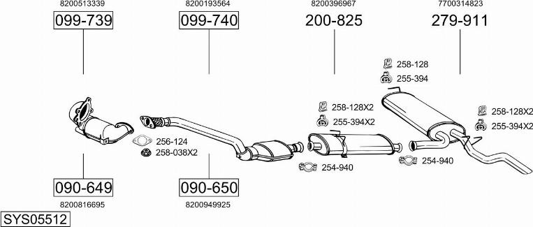 Bosal SYS05512 - Sistem de esapament - allinparts.ro