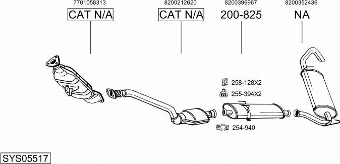 Bosal SYS05517 - Sistem de esapament - allinparts.ro
