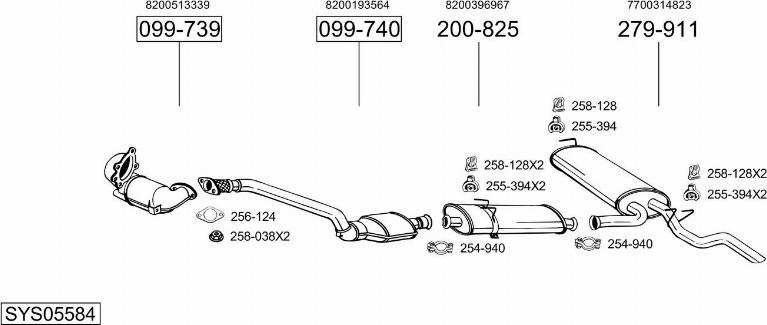 Bosal SYS05584 - Sistem de esapament - allinparts.ro
