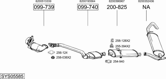 Bosal SYS05585 - Sistem de esapament - allinparts.ro
