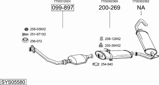 Bosal SYS05580 - Sistem de esapament - allinparts.ro