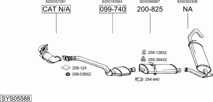 Bosal SYS05588 - Sistem de esapament - allinparts.ro