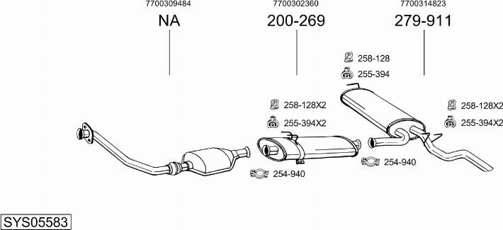 Bosal SYS05583 - Sistem de esapament - allinparts.ro