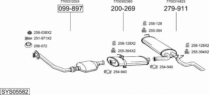 Bosal SYS05582 - Sistem de esapament - allinparts.ro