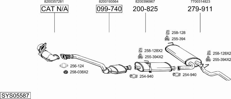 Bosal SYS05587 - Sistem de esapament - allinparts.ro