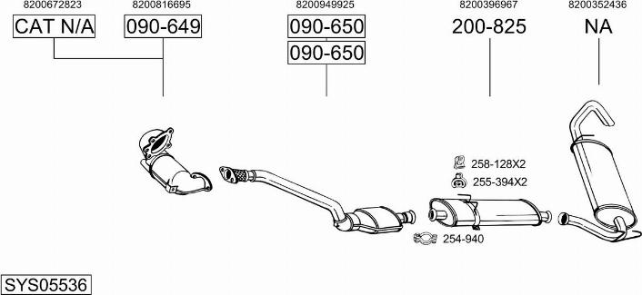 Bosal SYS05536 - Sistem de esapament - allinparts.ro