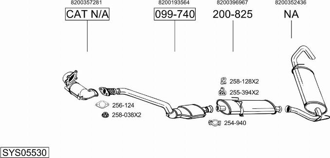 Bosal SYS05530 - Sistem de esapament - allinparts.ro
