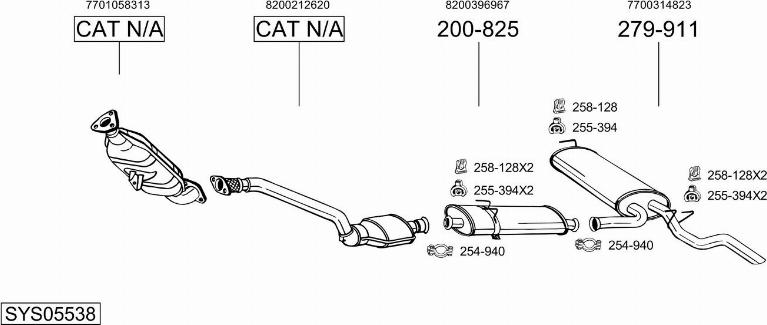 Bosal SYS05538 - Sistem de esapament - allinparts.ro