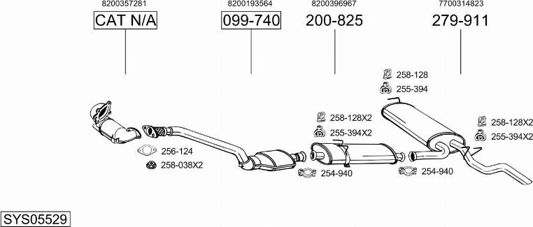 Bosal SYS05529 - Sistem de esapament - allinparts.ro