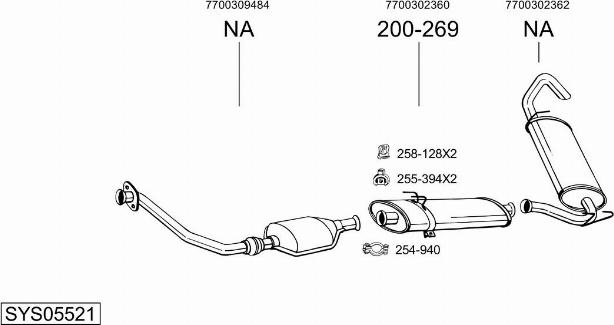 Bosal SYS05521 - Sistem de esapament - allinparts.ro