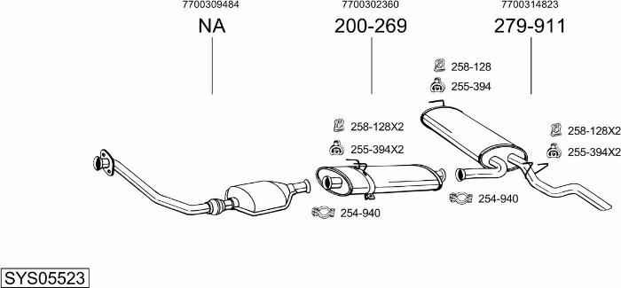 Bosal SYS05523 - Sistem de esapament - allinparts.ro