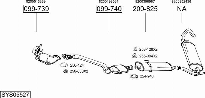 Bosal SYS05527 - Sistem de esapament - allinparts.ro