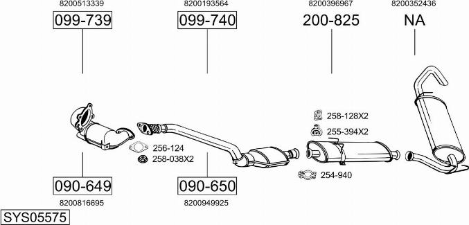 Bosal SYS05575 - Sistem de esapament - allinparts.ro