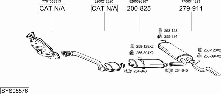 Bosal SYS05576 - Sistem de esapament allinparts.ro
