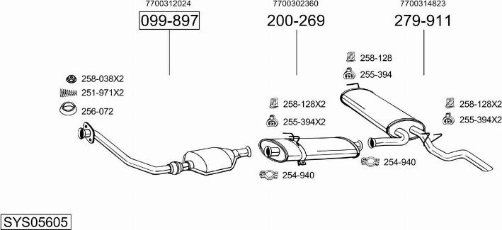 Bosal SYS05605 - Sistem de esapament - allinparts.ro