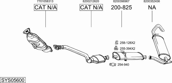 Bosal SYS05600 - Sistem de esapament - allinparts.ro