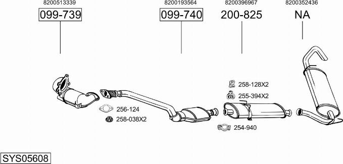 Bosal SYS05608 - Sistem de esapament - allinparts.ro
